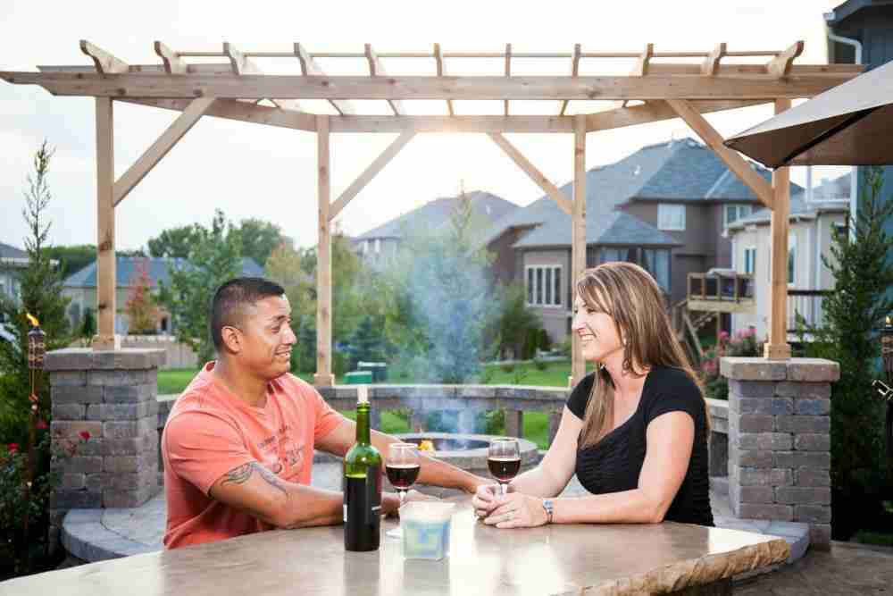 Backyard date night with hardscaping