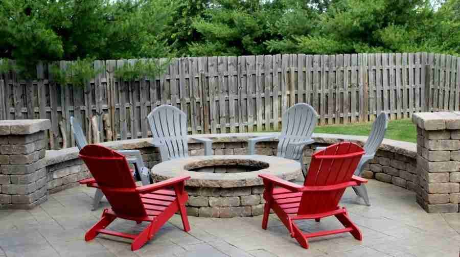 Columns are easily added to seating walls.