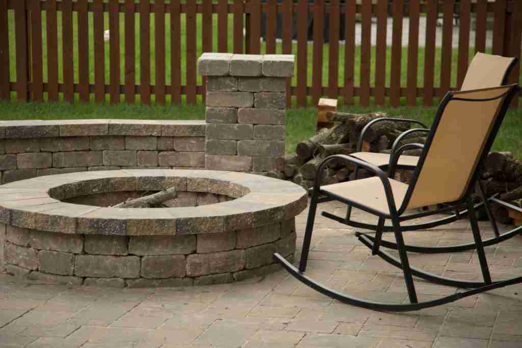 patio with a fire pit
