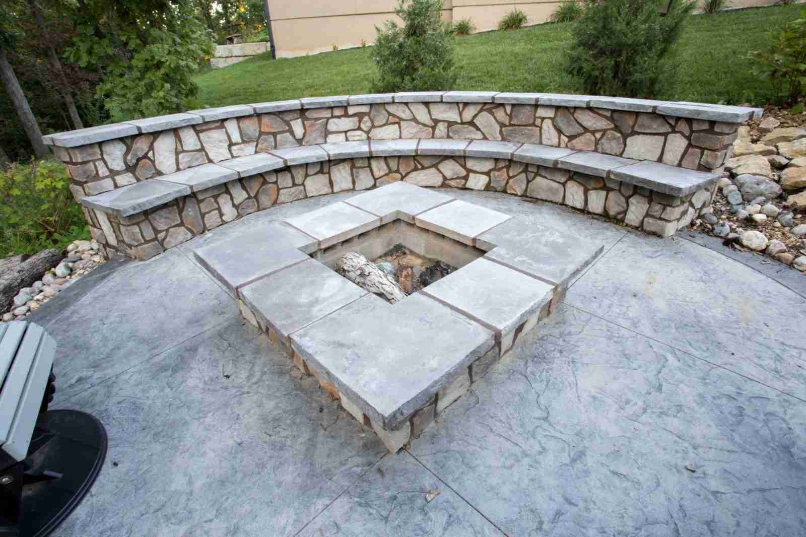 Backyard Renovation with Firepit seating