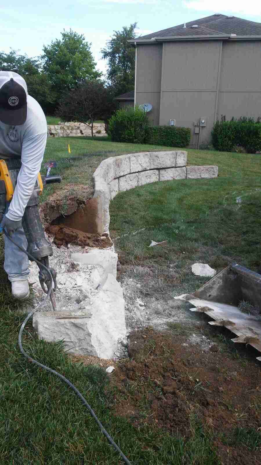 power tools breaking wall