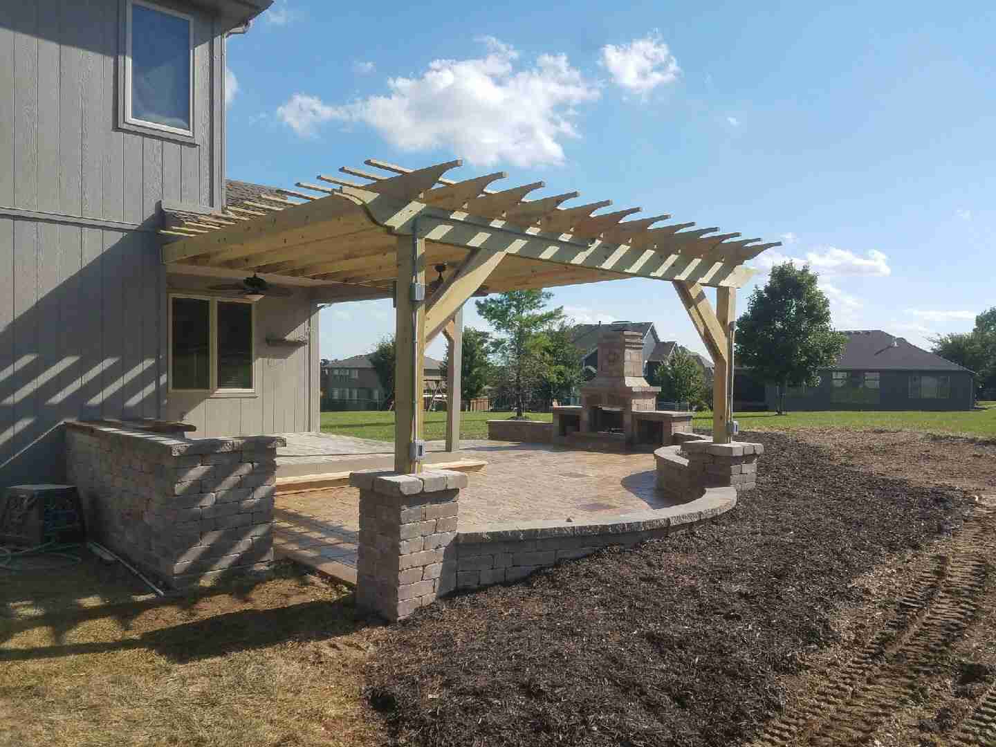 pergola construction before