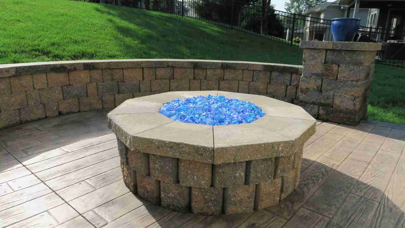 beautiful fire glass on firepit