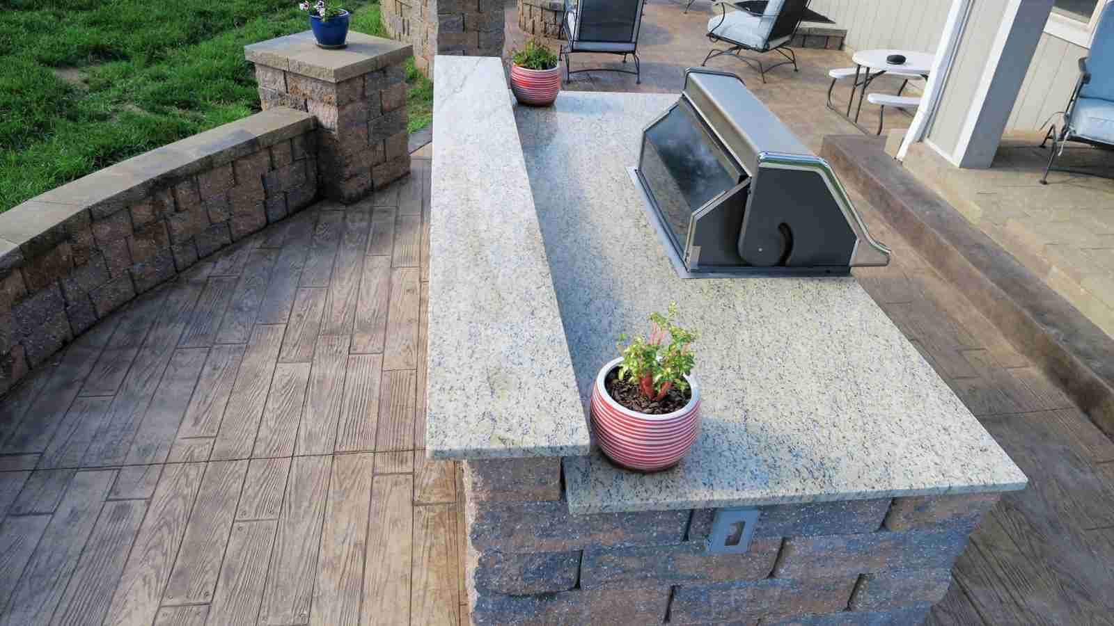 granite grill station top view