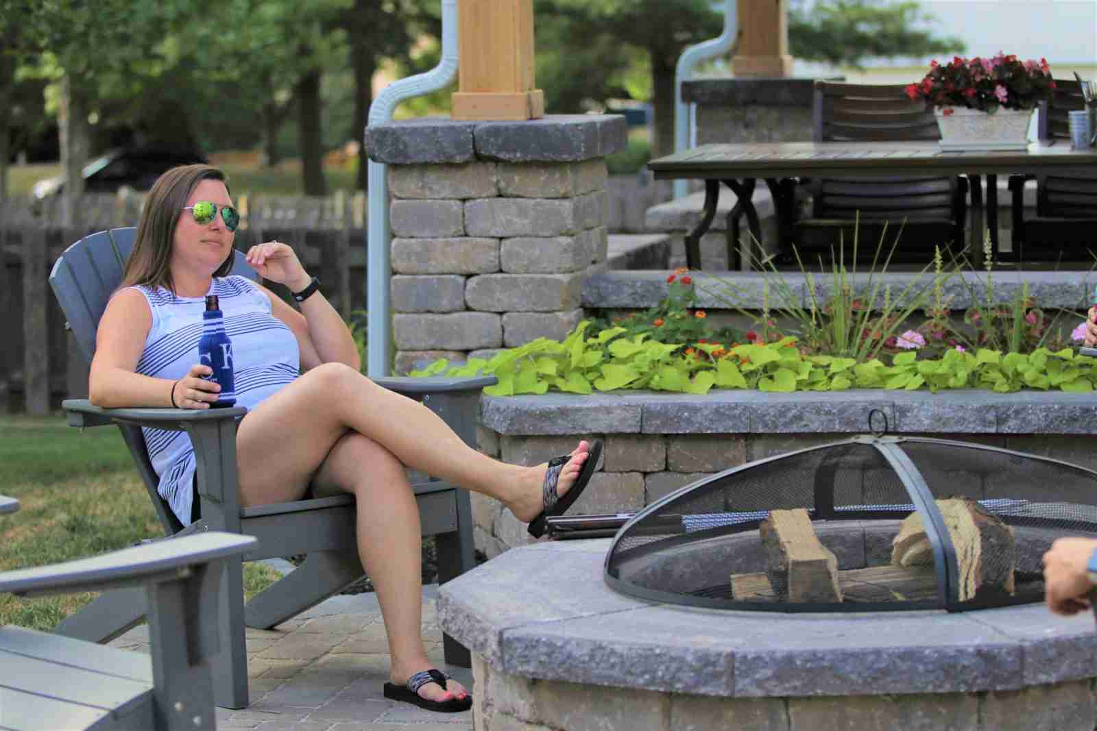 chilling outdoor with drink
