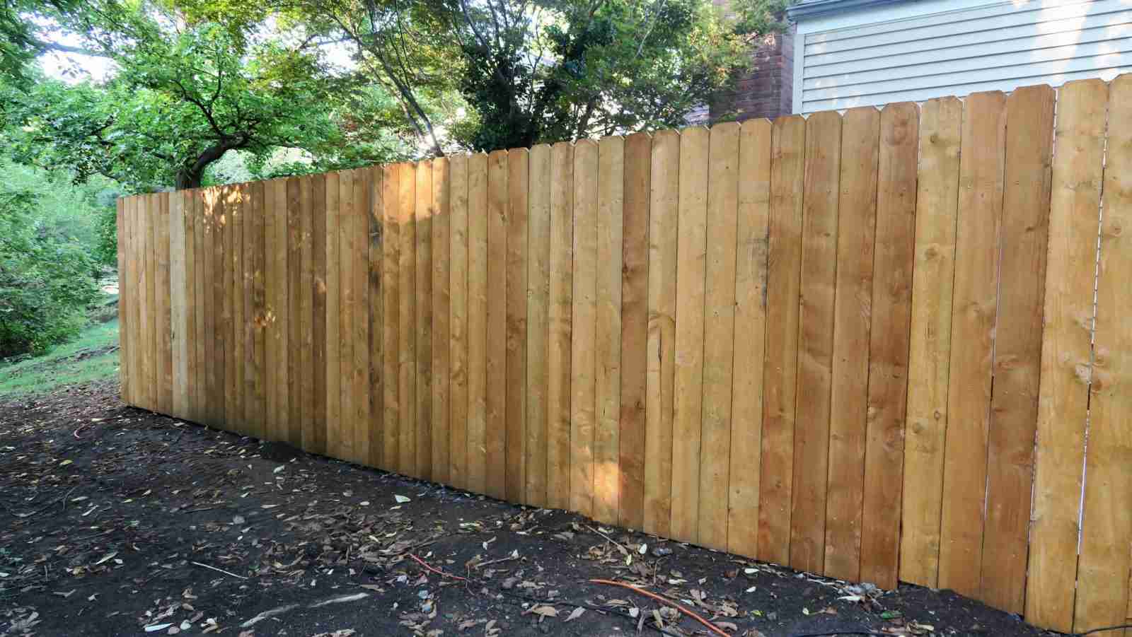 new fence installed side view