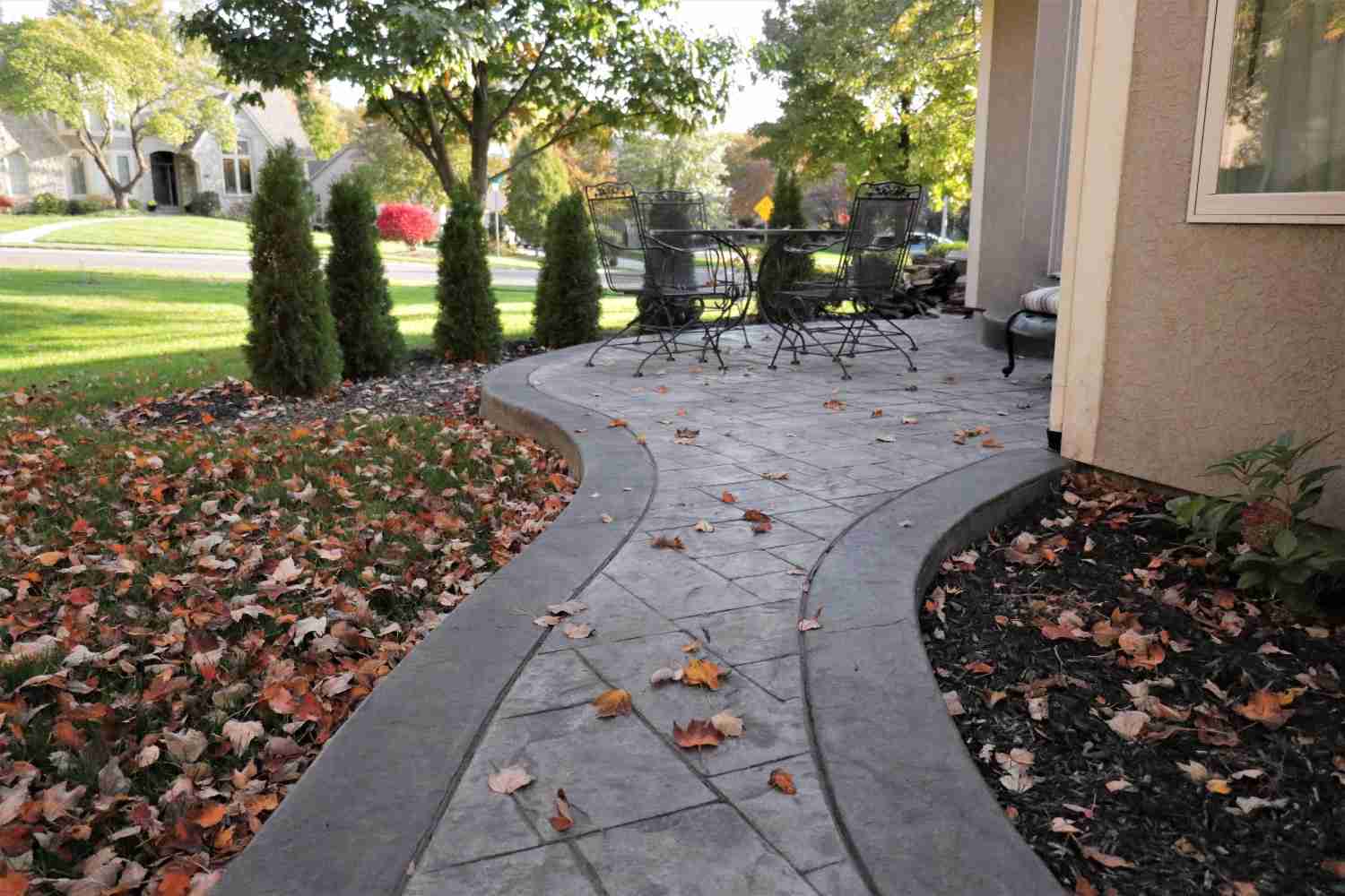 patio with seating