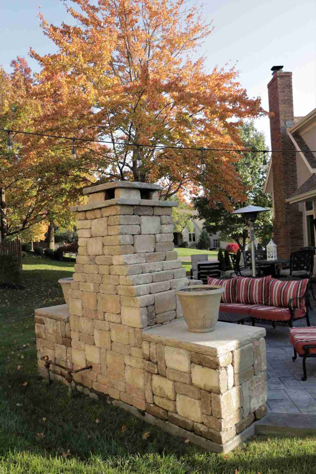Concrete footings on fireplace