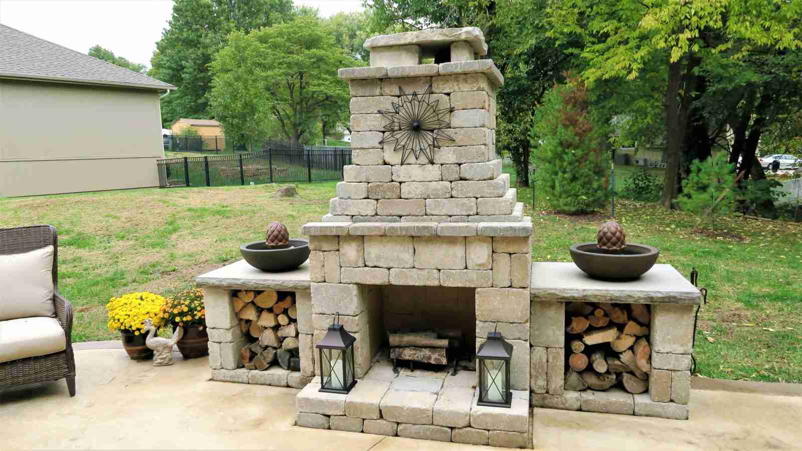 wood burning fireplace