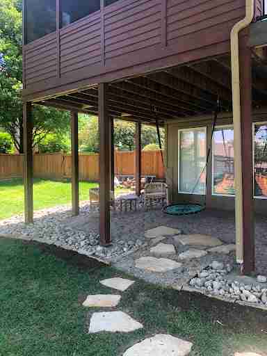 area beneath the deck