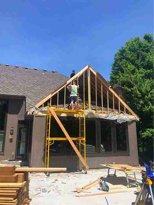 removing deck pouring concrete base