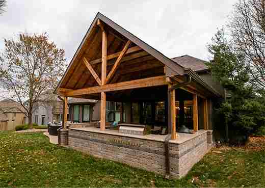 rich brown stained wood structure