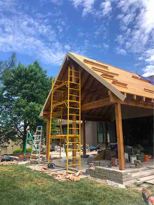 roof enclosing and wiring