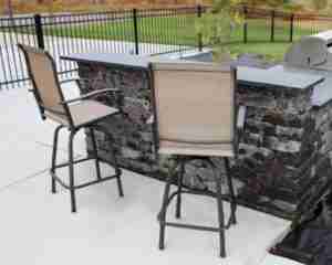 built-in barbecue, stainless steel storage