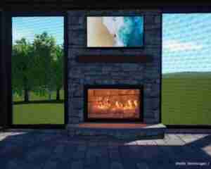 3D Rendering Parkville property fireplace