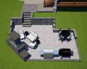 3D Rendering Sunken Seating