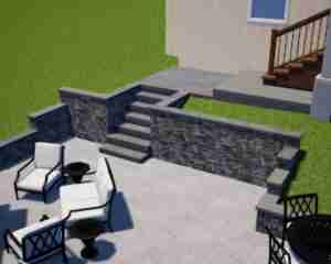 3D Rendering Sunken Seating