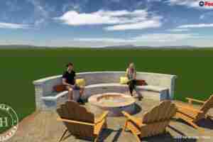 3D rendering backyard renovation