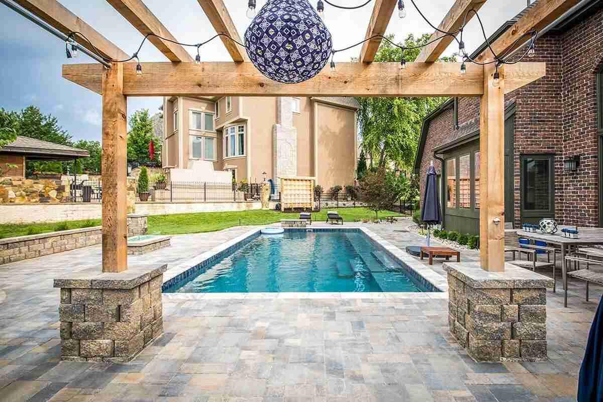 Kansas City luxury pool and outdoor living design rendering